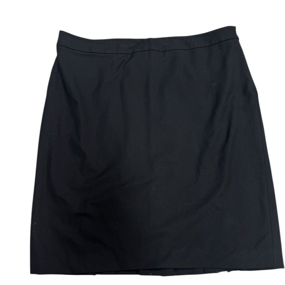 Ann Taylor LOFT Black Pleated Hem Skirt Size 14 Classic Workwear - EUC